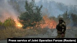 Gašenje šumskog požara u Lugansku, 1. oktobar, 2020. 