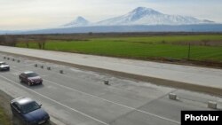 Armenia - The Yerevan-Ararat highway is upgraded as part of the North-South transport project, 2Feb2014.