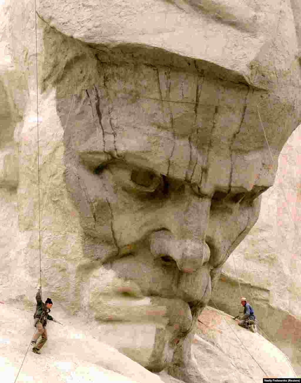 The iconic face of a Red Army soldier at a war monument in Brest. Hurnievic says if Belarusians are dour, they have good reason to be. &ldquo;[Belarus] is between Germany and Russia -- between two big empires -- so all our history is wars. So that&rsquo;s why we want to be like a partisan in the forest, no smile, no happiness. Because we are afraid about ourselves.&rdquo; 