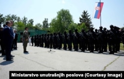 Vuçiq duke vëzhguar nga afër stërvitjet e Xhandarmërisë serbe më 30 qershor 2026.