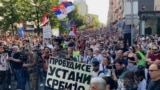 Serbia - protest in Belgrade on September 8 after police used violence to break up protest in Novi Sad on September 5 - screen grab