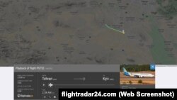 Արտապատկերում Flightradar24.com կայքից