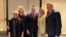Zdesna nalijevo: Bivši predsjednik RS Milorad Dodik, ministar odbrane SAD Pete Hegseth sa suprugom Jennifer Rauchet, članica Predsjedništva BiH Željka Cvijanović i v.d. šefice Kancelarije za međunarodnu saradnju RS Ana Trišić-Babić na Molitvenom doručku u Washingtonu, 5. 2. 2026.