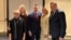 Zdesna nalijevo: Bivši predsjednik RS Milorad Dodik, ministar odbrane SAD Pete Hegseth sa suprugom Jennifer Rauchet, članica Predsjedništva BiH Željka Cvijanović i v.d. šefice Kancelarije za međunarodnu saradnju RS Ana Trišić-Babić na Molitvenom doručku u Washingtonu, 5. 2. 2026.