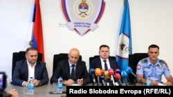 Vanredna konferencija za medije vrha MUP-a RS-a, za mikrofonom ministar Željko Budimir, Istočno Sarajevo, 5. avgust 2026. 
