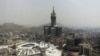 An aerial view shows the Clock Tower and the Grand Mosque in Saudi Arabia's holy Muslim city of Mecca on September 6.