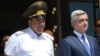 Armenia - President Serzh Sarkisian and the commander of interior troops Levon Yeranosian (L) pictured together in Yerevan, 21Jun2014.