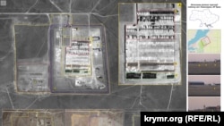 Спутниковый снимок базы хранения у поселка Новоозерное, февраль 2021 года