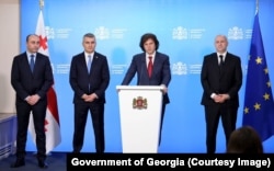 Гела Геладзе (слева), Мамука Мдинарадзе, Ираклий Кобахидзе и Сулхан Тамазашвили (справа)