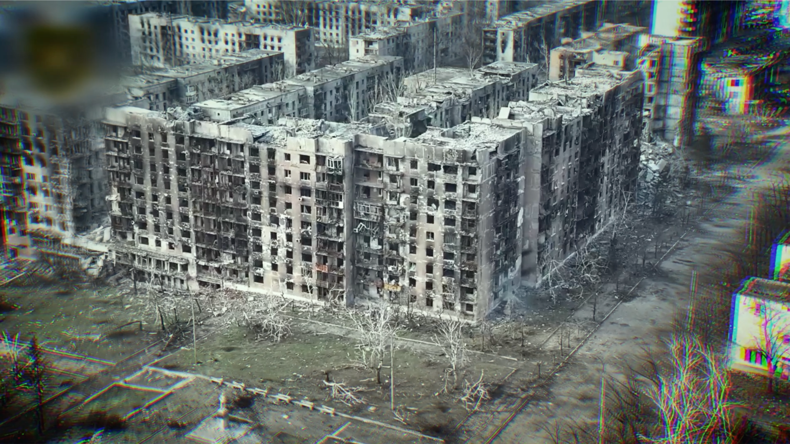 Drone Footage Reveals How Russian Glide Bombs And Artillery Obliterated Ukrainian Cities Screengrab

