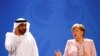 German Chancellor Angela Merkel and Abu Dhabi's Crown Prince Mohammed bin Zayed al Nahyan attend a news conference at the Chancellery in Berlin, Germany, June 12, 2019. REUTERS/Hannibal Hanschke