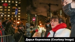 Оппозиционный политик Юлия Галямина в день вынесения приговора Мещанским судом Москвы, 23 декабря 2020 года