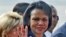 U.S. Secretary of State Condoleezza Rice arrives in New Delhi.