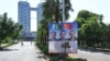 Signs mark the arrival of Chinese Prime Minister Li Qiang in Islamabad as the city is put under security lockdown to host a meeting for the Shanghai Cooperation Organization. 