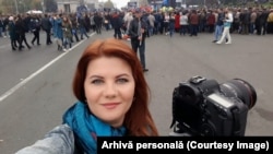 Viorica Tătaru la un protest