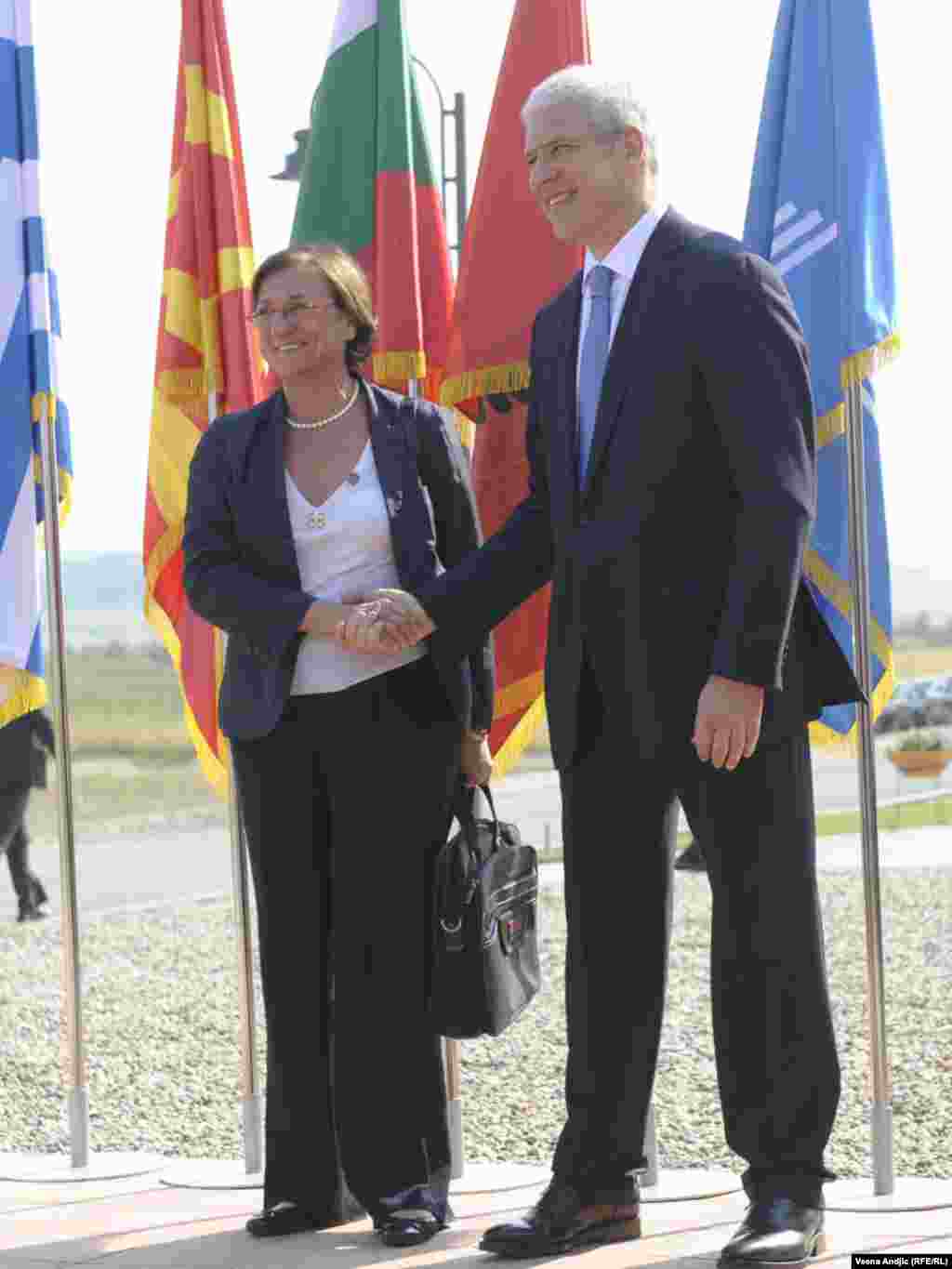 Gabriela Bataini Dragoni, generalni direktor za obrazovanje, kulturu i nasleđe, Saveta Evrope i predsednik Srbije Boris Tadić, 02.09.2011. Foto: RSE / Vesna Anđić 