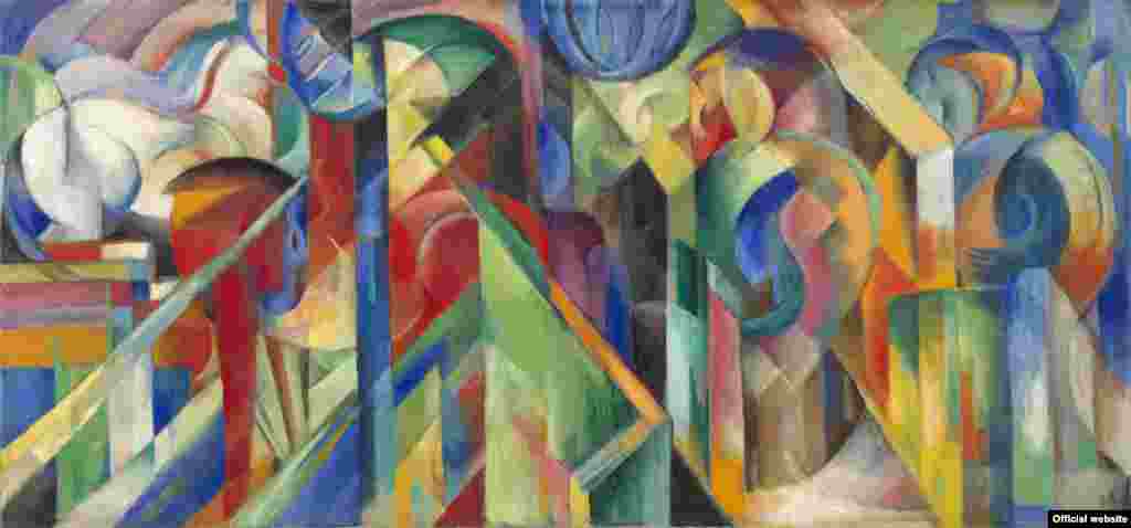 Franz Marc Stables, 1913 Oil on canvas, 73,6 x 157,5 cm Solomon R. Guggenheim Museum, New York, Solomon R. Guggenheim Founding Collection