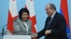 President of Georgia Salome Zourabichvili and President of Armenia Armen Sarkissian at a joint press conference. Yerevan, 13March, 2019