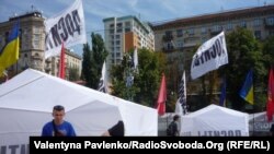 Палаточный городок сторонников Юлии Тимошенко в центре Киева