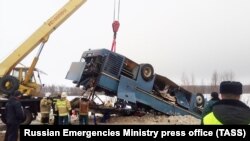 Во время спасательной операции в Калужской области, 3 февраля 2019 года.