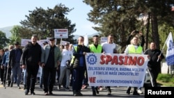 Protest u Zenici na kojem se traži očuvanje proizvodnje u željezari, 1. maj 2026.