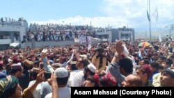 A large protest against rising insecurity in North Waziristan on April 14.