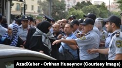 Акция протеста перед посольством Израиля в Баку, 25.07.2014