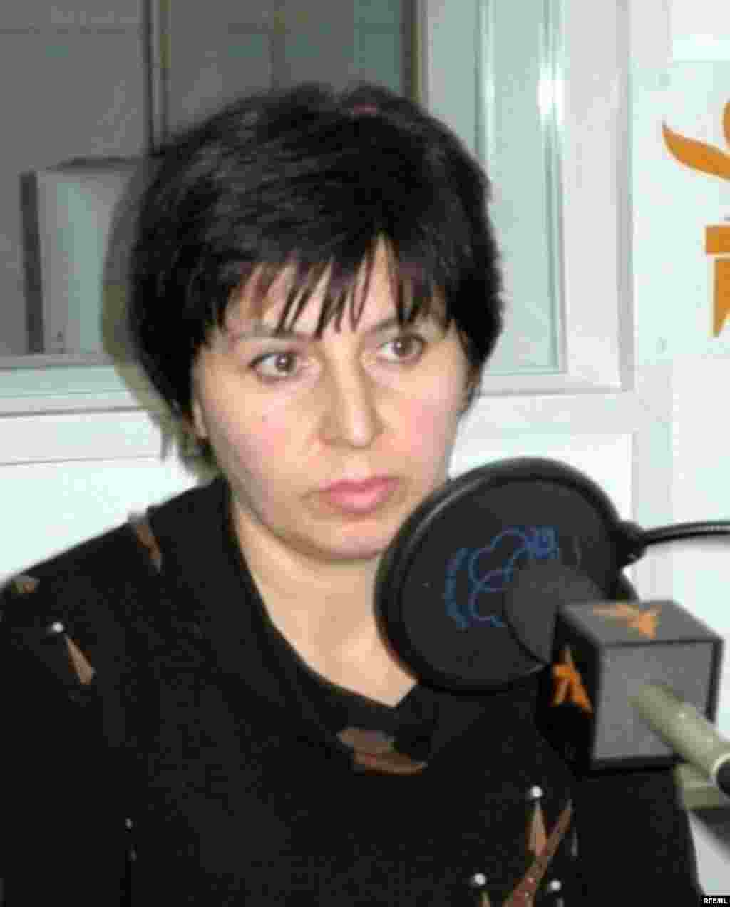 Ella Kesayeva, chairwoman of Voice of Beslan, speaking to RFE/RL in December 2006 (RFE/RL) - Like others in Beslan, Kesayeva believes President Vladimir Putin's government is covering up what happened.