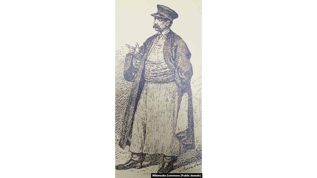 Aga Iancu Filipescu, desen în peniță de Barabás Miklos.