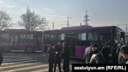 Armenia - Drivers of public buses go on strike to demand higher pay, December 3, 2024.