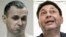 Ukrainian filmmaker Oleh Sentsov (left) and Russian journalist Kirill Vyshinsky (combo photo)