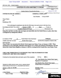 U.S. court records show that former Wagner mercenary Timur Praliev was detained by U.S. Border Patrol on January 4 after entering the United States illegally across the Rio Grande River.