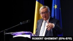 Jean-Claude Juncker la Sibiu, în ajunul summitului UE, 8 mai 2019