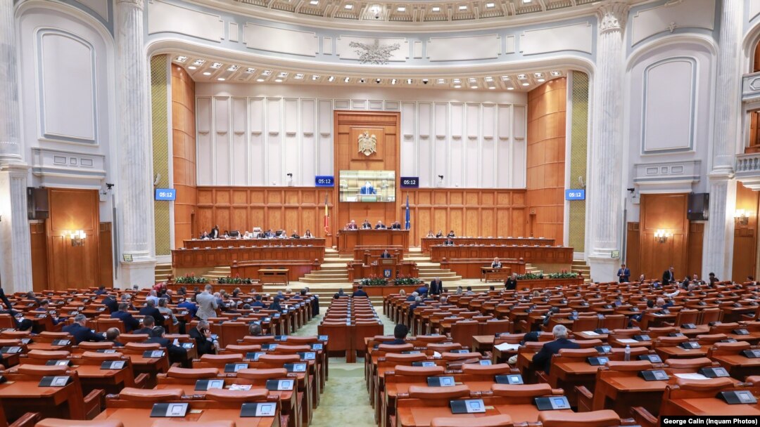 the parliament of Romania on the day of reading the censorship motion - October 2019