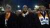 Armenia -- Opposition leaders Vartan Oskanian (L), Raffi Hovannisian (C) and Seyran Ohanian (R) lead a pre-election march in Yerevan, 28Mar2017