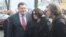 Milorad Dodik, Monika Beluči i Emir Kusturica u Banjaluci, 19. januar 2013. foto: Gojko Veselinović