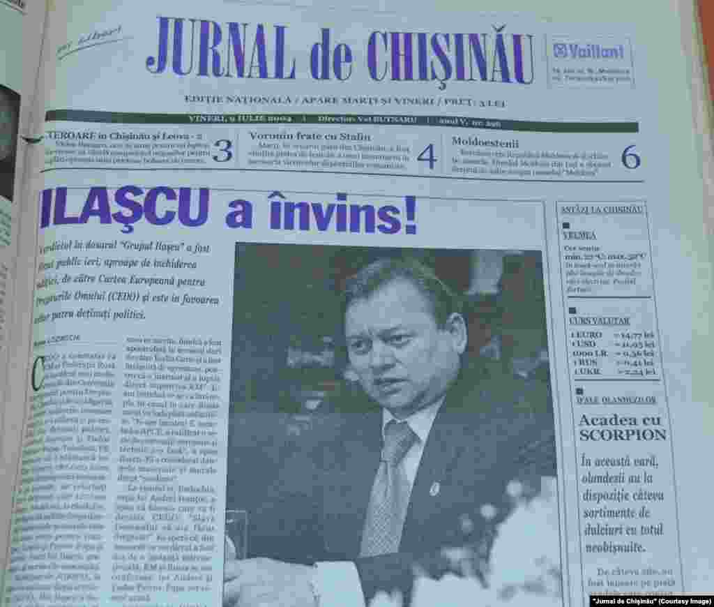 &quot;Jurnal de Chişinău&quot;, 9 iulie 2004, decizia CEDO în cazul grupului Ilaşcu