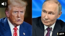 Дональд Трамп и Владимир Путин. Коллаж 