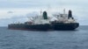 The seized tankers are seen anchored together in waters off the island of Borneo.
