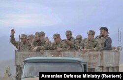 Армянские бойцы "Армии обороны Нагорно-Карабахской Республики", непризнанной мировым сообществом. Сентябрь 2020 года