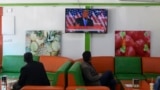 Customers watch a live broadcast of Donald Trump at a juice shop in Kabul. (file photo)