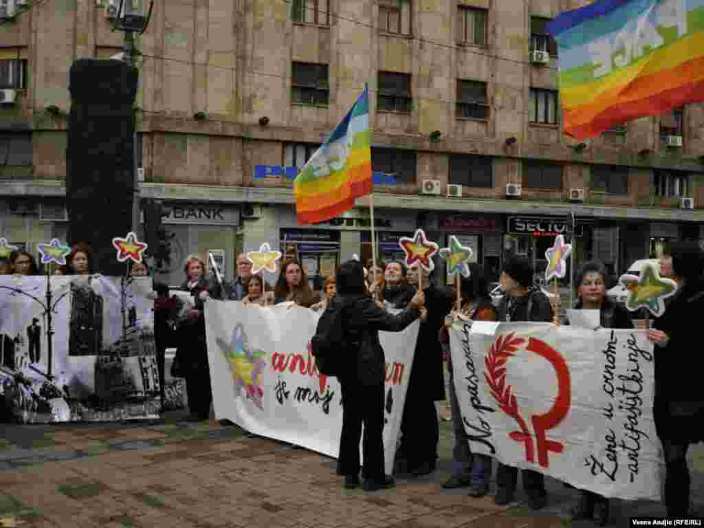 Performans Žena u crnom i Helsinškog odbora "Antifašizam-moj izbor", Beograd, 9. novembar 2010