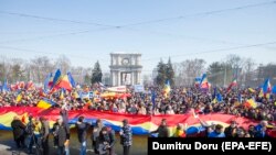 Unul dintre marșurile taberei unioniste. Chișinău, 25 martie 2018