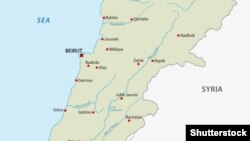Ливандын картасы жана Сирия.