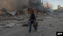 The aftermath of Russian strikes in Kyiv on May 24 