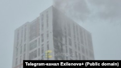 Дрон тиген көпқабатты тұрғын үй. Уфа, Башқұртстан, Ресей, 19 тамыз, 2026 жыл.