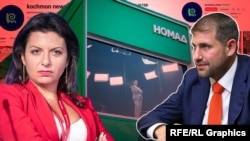 An associate of Kremlin propagandist Margarita Simonyan (left) is said to wield considerable influence in Nomad TV, which is believed to have links to the fugitive Moldovan oligarch Ilan Shor. (illustrative image)