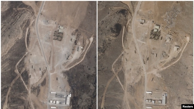 تصاویر ترکیبی ماهوارهای، پایگاه موشکی جنوب شیراز را قبل و بعد از بازسازی نشان میدهد
