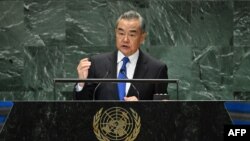 Міністар замежных спраў КНР Ван І выступае ў ААН, 2024 год