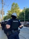 Na "totalnu blokadu Srbije povodom policijske brutalnosti" pozvali su dan ranije studenti u blokadi (Beograd, 4. jul)